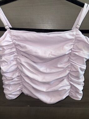 Hollister Lilac Ruched Spaghetti Strap Crop Top - Women Size Large